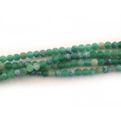 Perles en Agate mat cracked 6mm-Vert