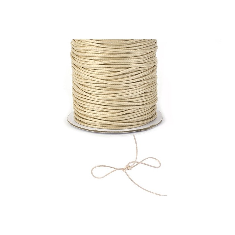 Cordon ciré tressé Beige 0.8mm