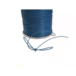 Cordon ciré tressé Bleu canard 0.8mm