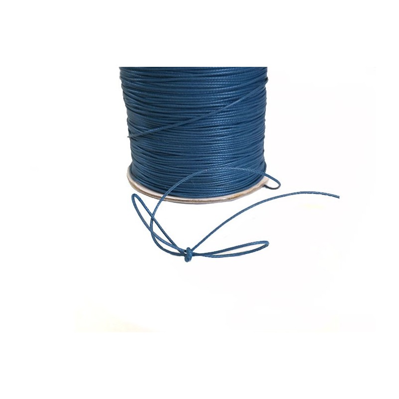 Cordon ciré tressé Bleu canard 0.8mm