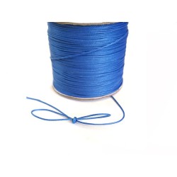 Cordon ciré tressé Bleu roi 0.8mm