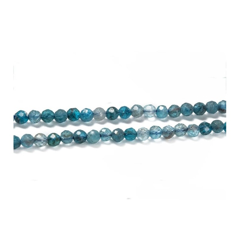 Apatite 2mm facettées bleu x demi rang