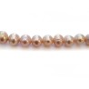 Perles d'eau douce Grade A rose pèche-7-8mm par 4
