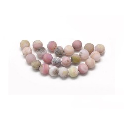 Perles en opale rose naturelle 6mm mat x20