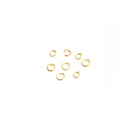 Anneaux  fins ouverts 3mm acier inox 304 doré 18k