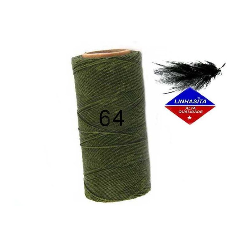 Fil ciré 0,35MM Linhasita vert Kaki (64)