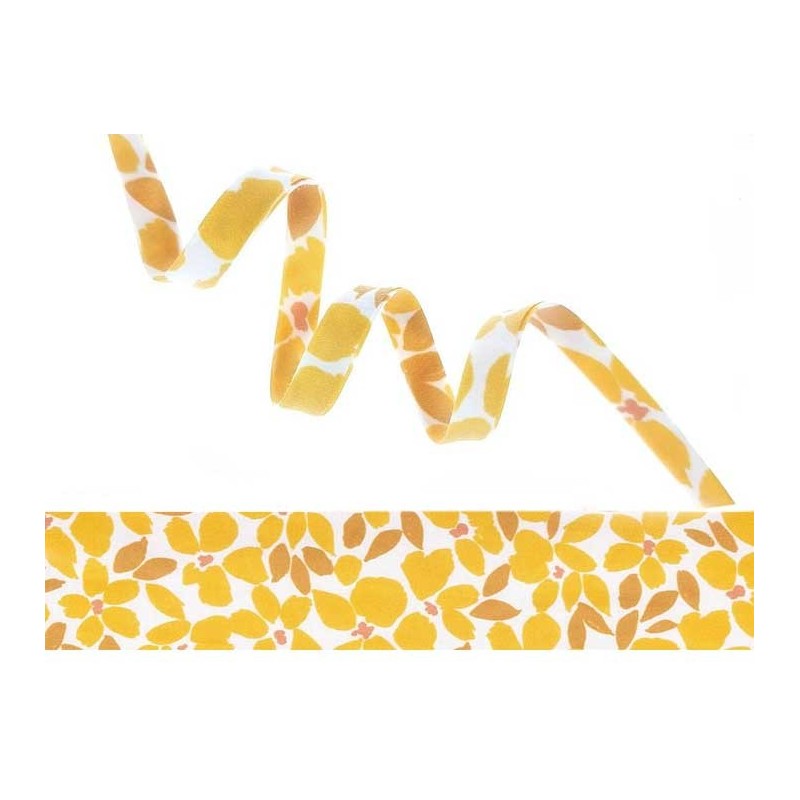 Biais liberty UNE-Florie-Solar 10mm X 20cm