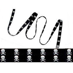 Biais de Lawn -Mini skulls-10mm- Noir-Blanc