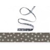Biais de Lawn gris étoiles nacrées X 20cm