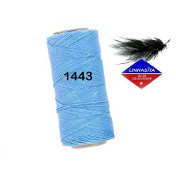 Fil ciré Linhasita pour micro macramé 1MM Bleu Maya  (1443)