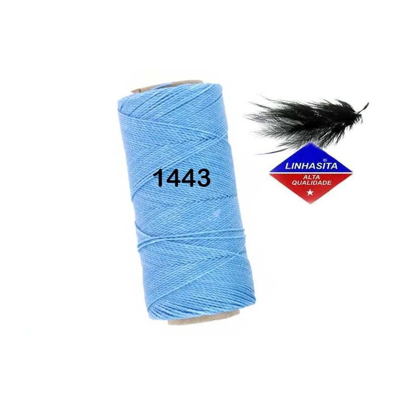 Fil ciré Linhasita pour micro macramé 1MM Bleu Maya  (1443)