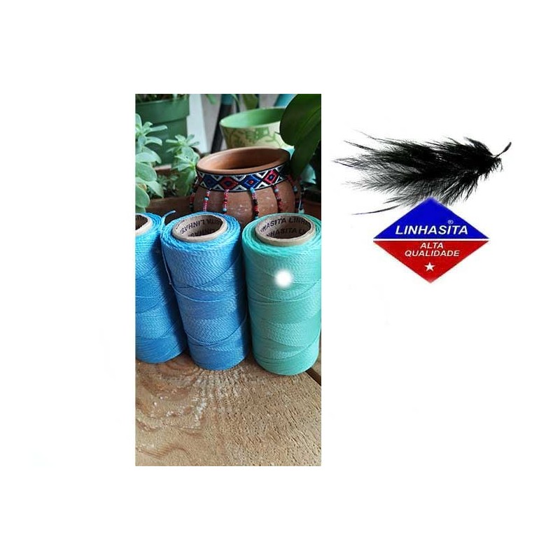 Fil ciré Linhasita pour micro macramé 1MM Menthe glacée (1436)