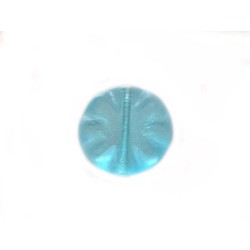 Perle en verre de bohème 18mm Aqua translucide et mat