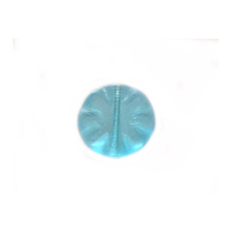 Perle en verre de bohème 18mm Aqua translucide et mat