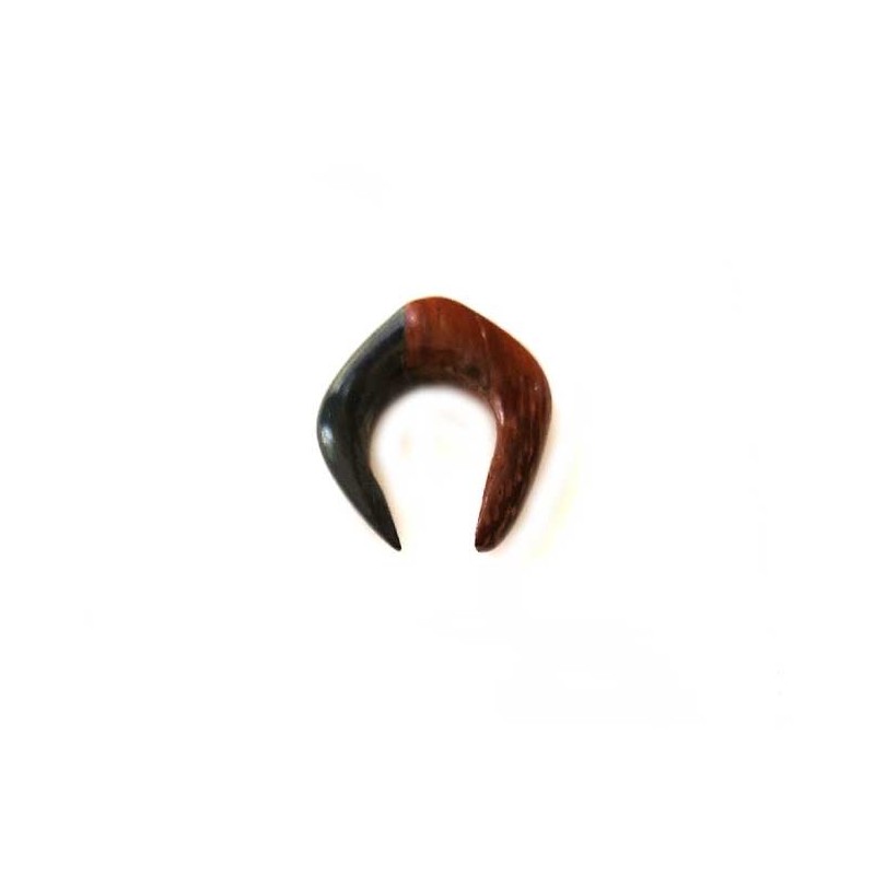 Boucle d'oreille écarteur croissant -5mm- Bois exotique x1