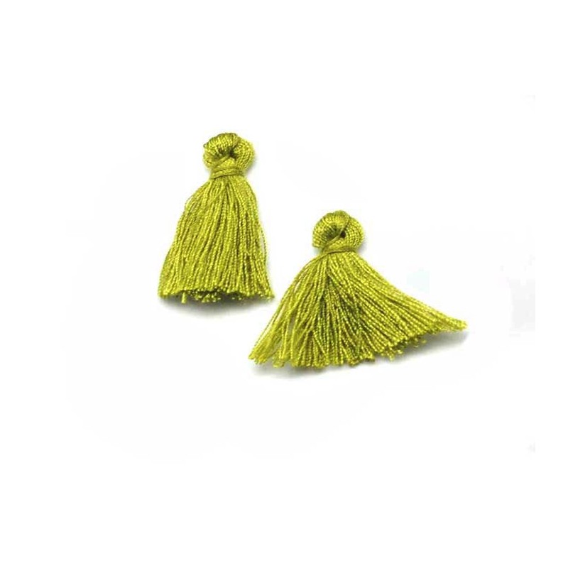 Pompon 25-29mm aspect coton vert Anis x1