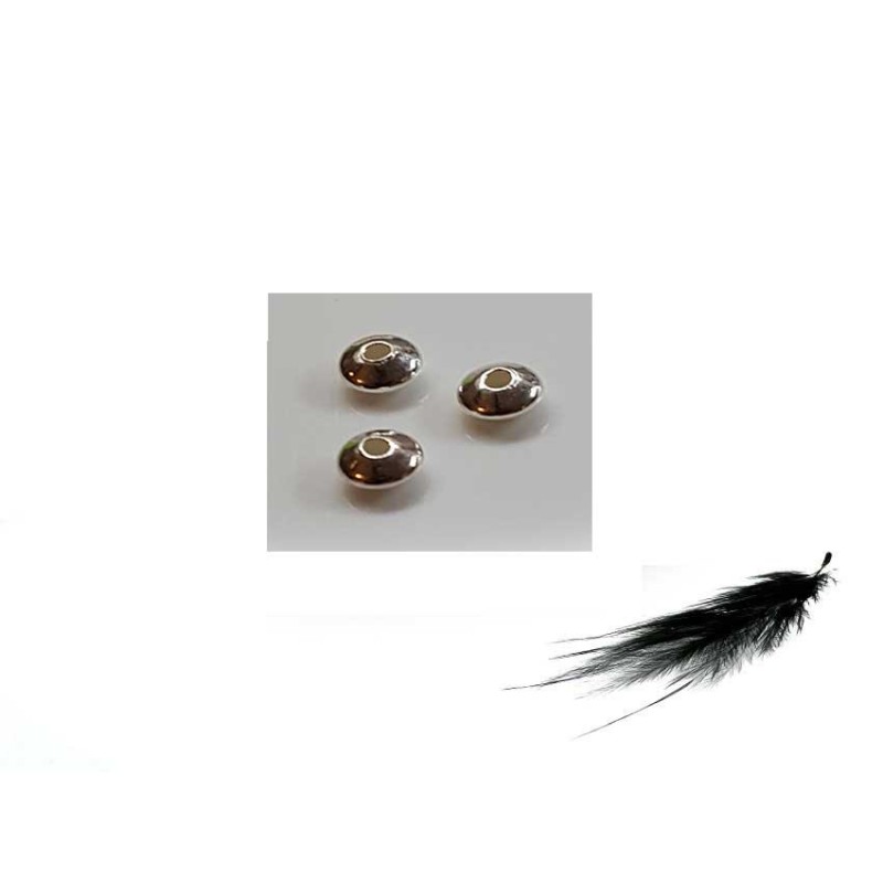 perle soucoupe 6x2.8mmmm argent 925 x4