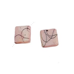 Losange nacré rose AB 15 X 15mm x 5 ou 1 rang