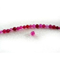 Agates veinées 4mm-Rose X 38cm