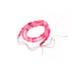 Agate facettée 4mm-Rose x fil 38cm