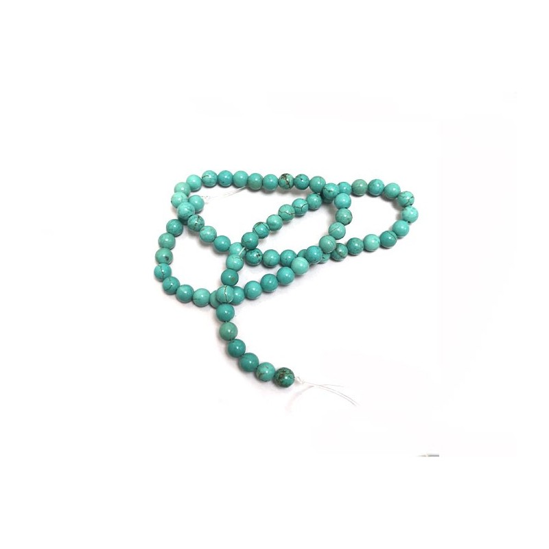 Perles 6mm imitation turquoise x 39cm
