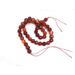 Agate facettée 8mm rouge 38cm