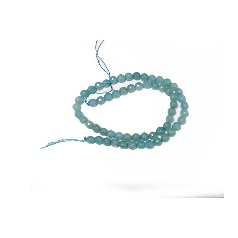 Amazonite facettée 6mm Bleu x Fil 37cm