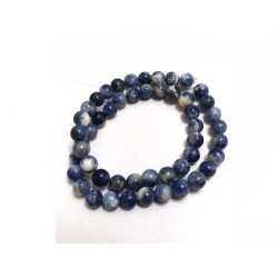 Perles en Sodalite 8mm Bleu Blanc X39cm