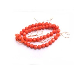 Perles en corail 8mm orange nuagé X Fil 39cm