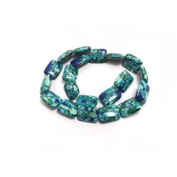 Perles imitation lapis turquoise et malachite 20x15mm