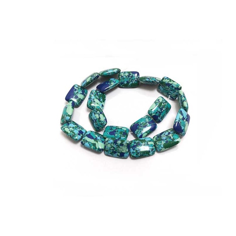 Perles imitation lapis turquoise et malachite 20x15mm