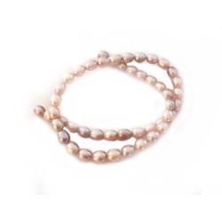 Fil de perles d'eau douce 1 grade 7 x 8-9mm lavande-rosé x39cm