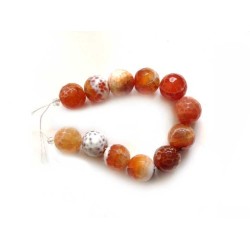 Agates fire16mm facettées orange