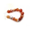 Agates fire16mm facettées orange
