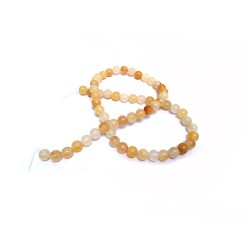 Fil  de perles en Jade 6mm Jaune x 38cm