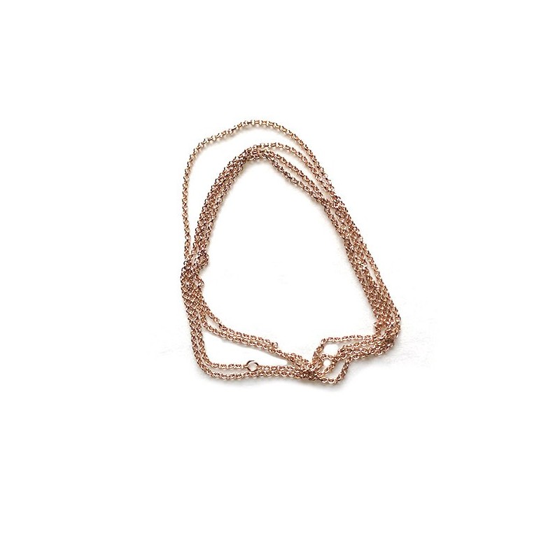 Chaine maille forçat 2mm refermée doré rose x 98cm