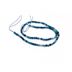Fil d'agates 4mm facettées-Mélange bleu-38cm