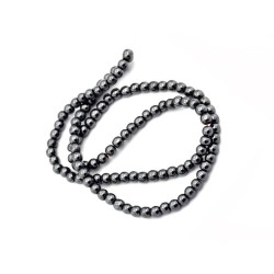 Fil de perles en Hématite 4mm Noir X 40cm
