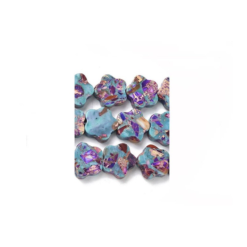 Fleur en régalite 14mm bleu violet