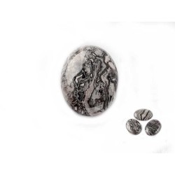 Cabochon 18x13mm en agate crazy grise x1