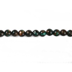 Perles 4mm en malachite et bronzite assemblées
