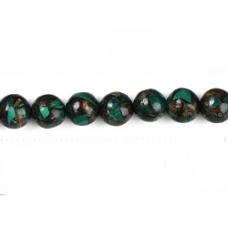 Perles 6mm en malachite et bronzite assemblées