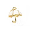 Pendentif parapluie 3D 15x13mm laiton-Blanc-Doré 18k