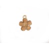 Breloque fleur émaillée13mm-Doré-Beige