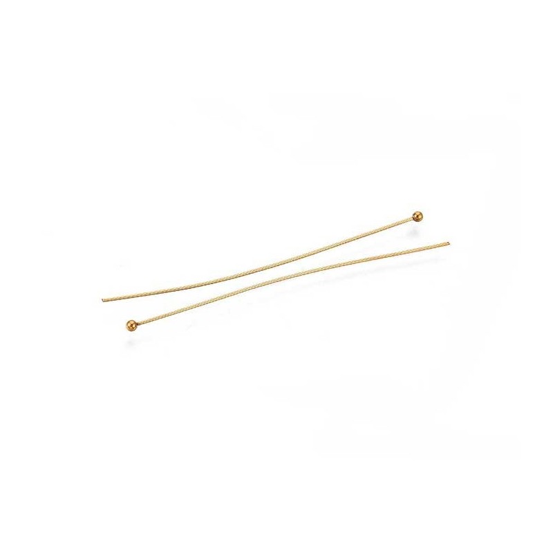 Clous tête boule 60x0,6mm acier inox 304 doré 18k X10