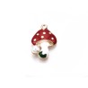 Pendentif champignon et perle 22x15mm-Doré-Rouge