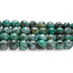 Perles en Jaspe dit "Turquoise Africaine " 8mm