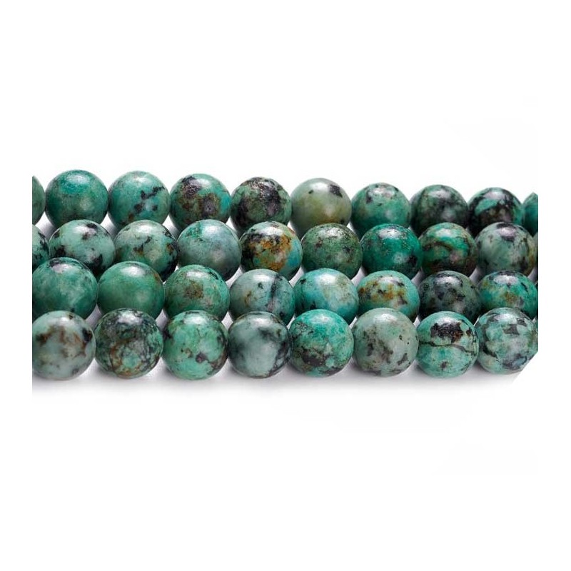 Perles en Jaspe dit "Turquoise Africaine " 8mm