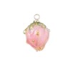 Pendentif Bouton de Rose 15x10mm-Doré-Acétate Rose