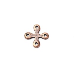 Intercalaire croix 18x18mm -4 trous- cuivre